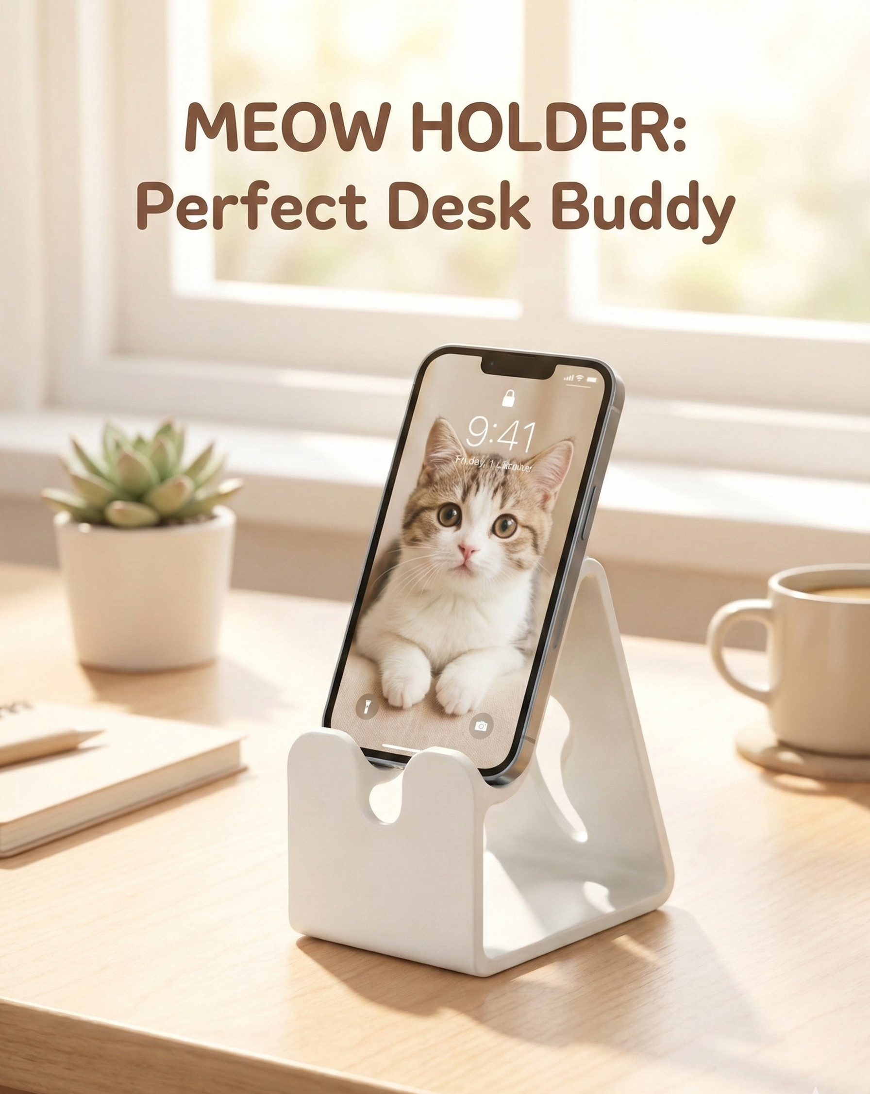Meow Phone Holder (Cat Designed)