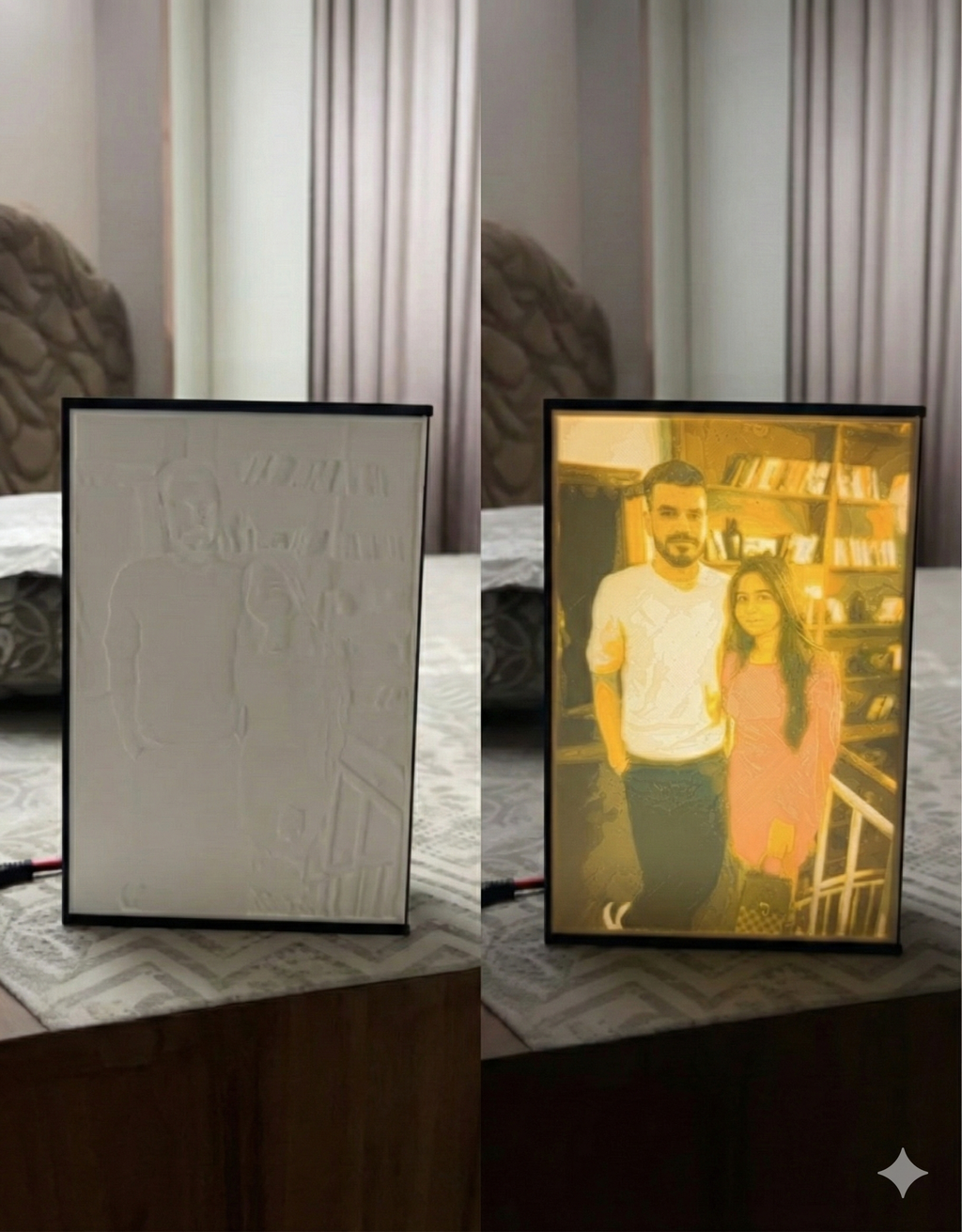 Customised Color Printed 3D LED Frame (With Stand)